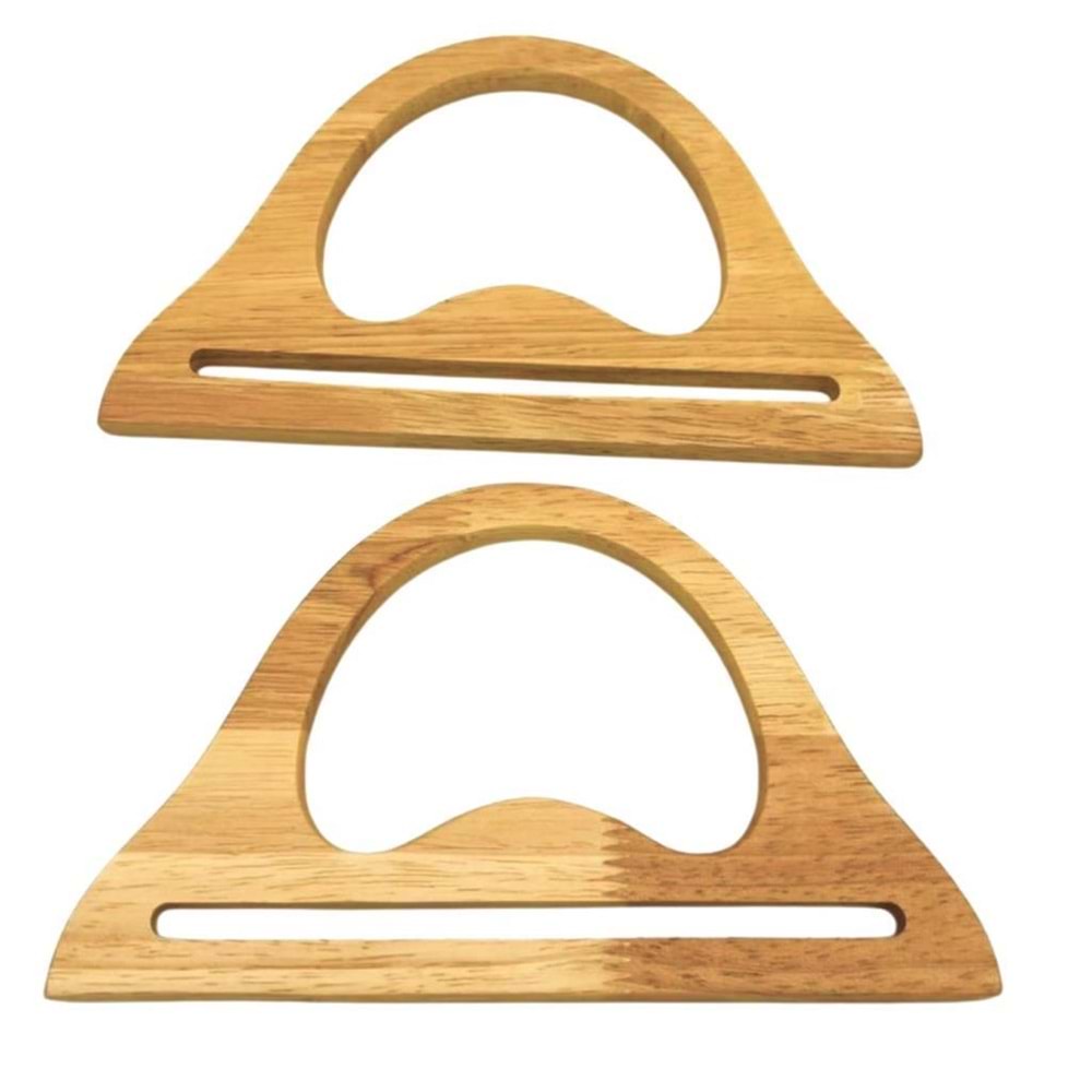 Çanta Aksesuar 20x12 cm Ham Ahşap Renk İthal Ahşap Çanta Sapı