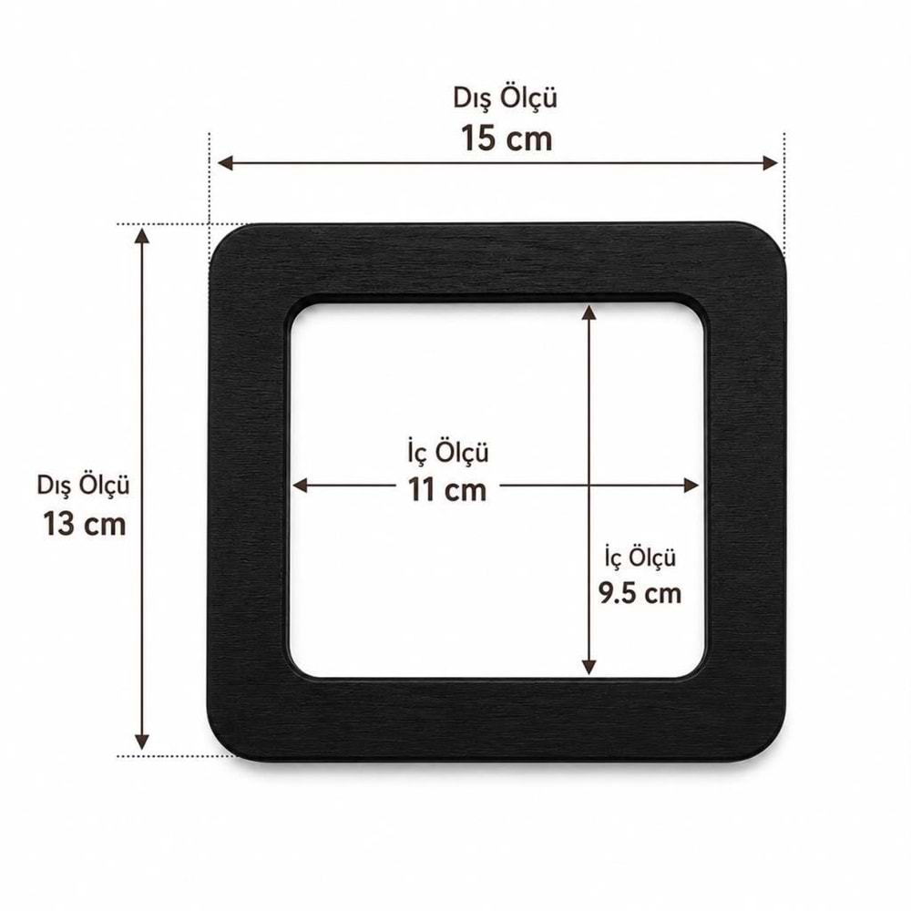 Çanta Aksesuar Dikdörtgen Model 15x13 Cm Siyah Renk Ahşap Çanta Sapı