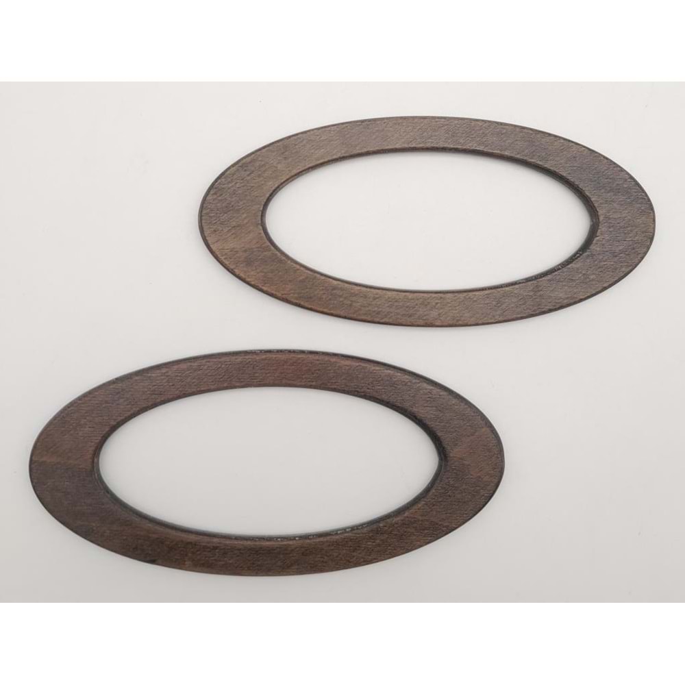 Çanta Aksesuar Oval Model 9x19.5 cm Haki Renk Ahşap Çanta Sapı