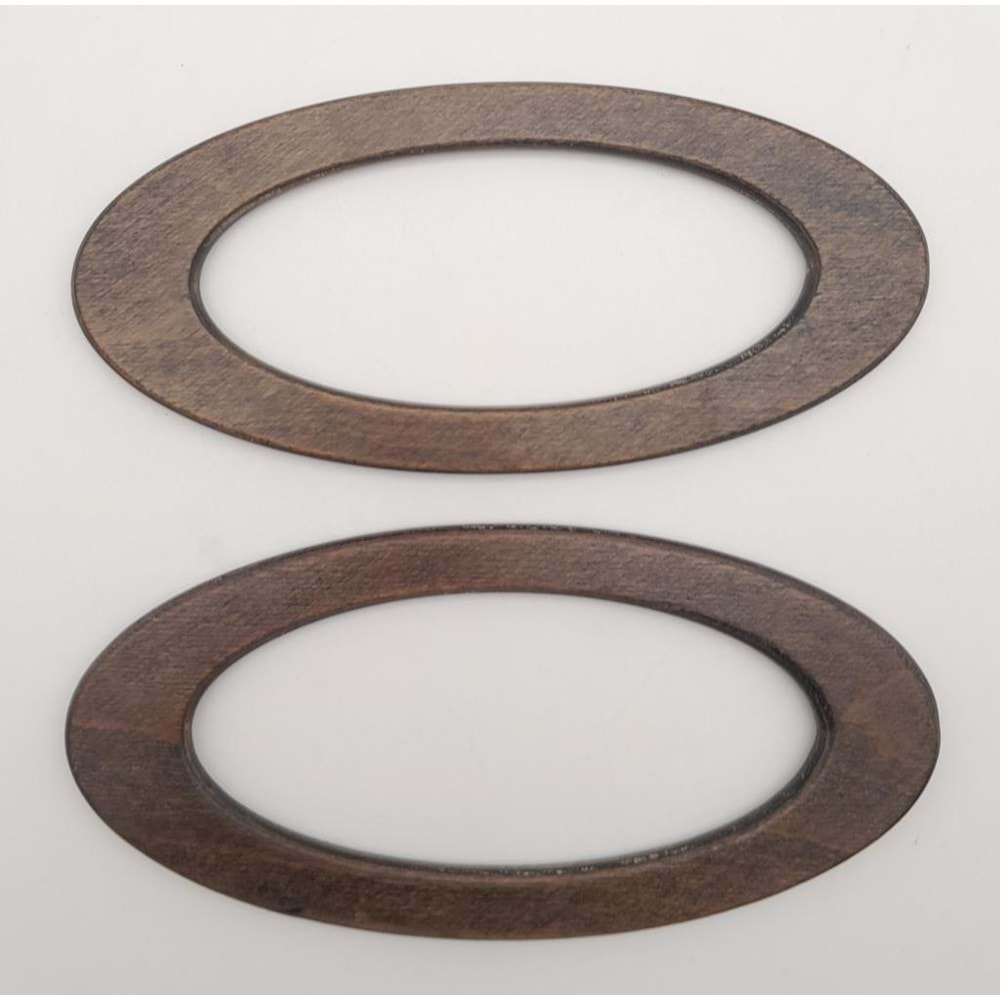 Çanta Aksesuar Oval Model 9x19.5 cm Haki Renk Ahşap Çanta Sapı