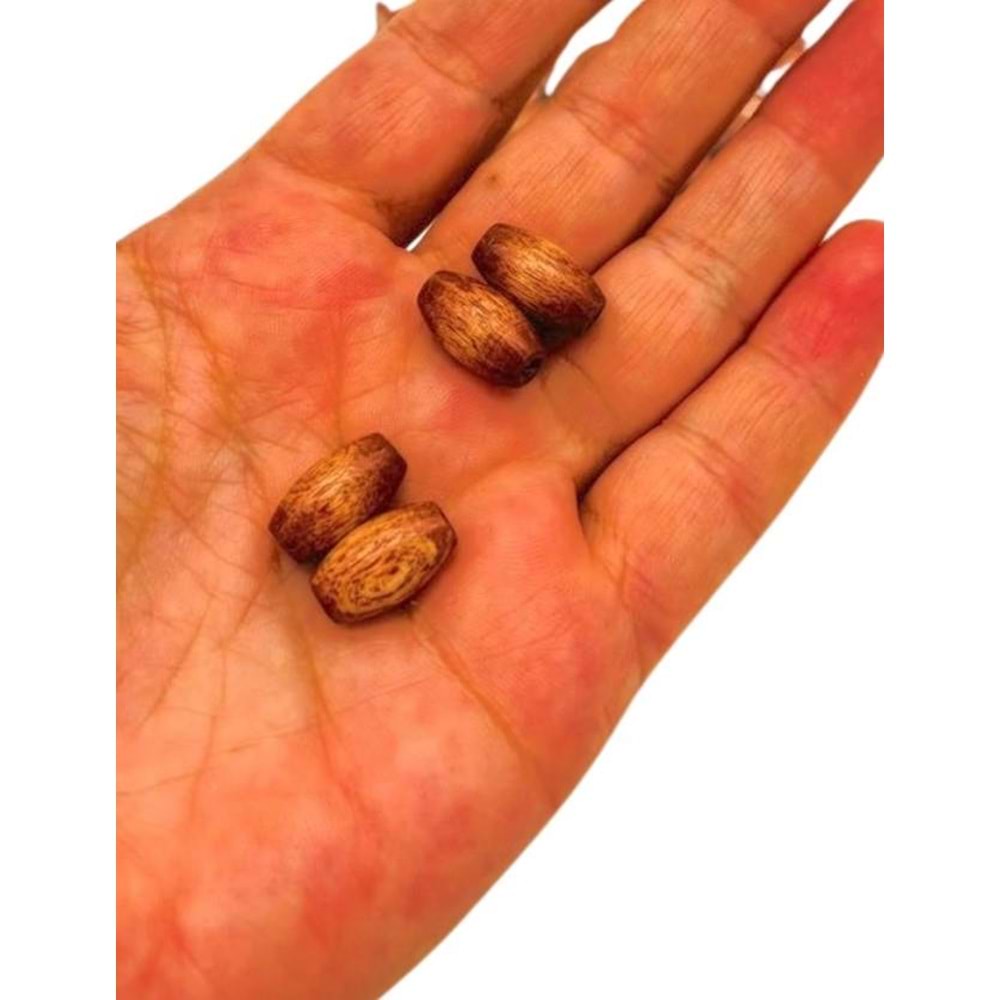 Çanta Aksesuar 8 Mm Ahşap Oval Boncuk Taba Renk 50 Gr