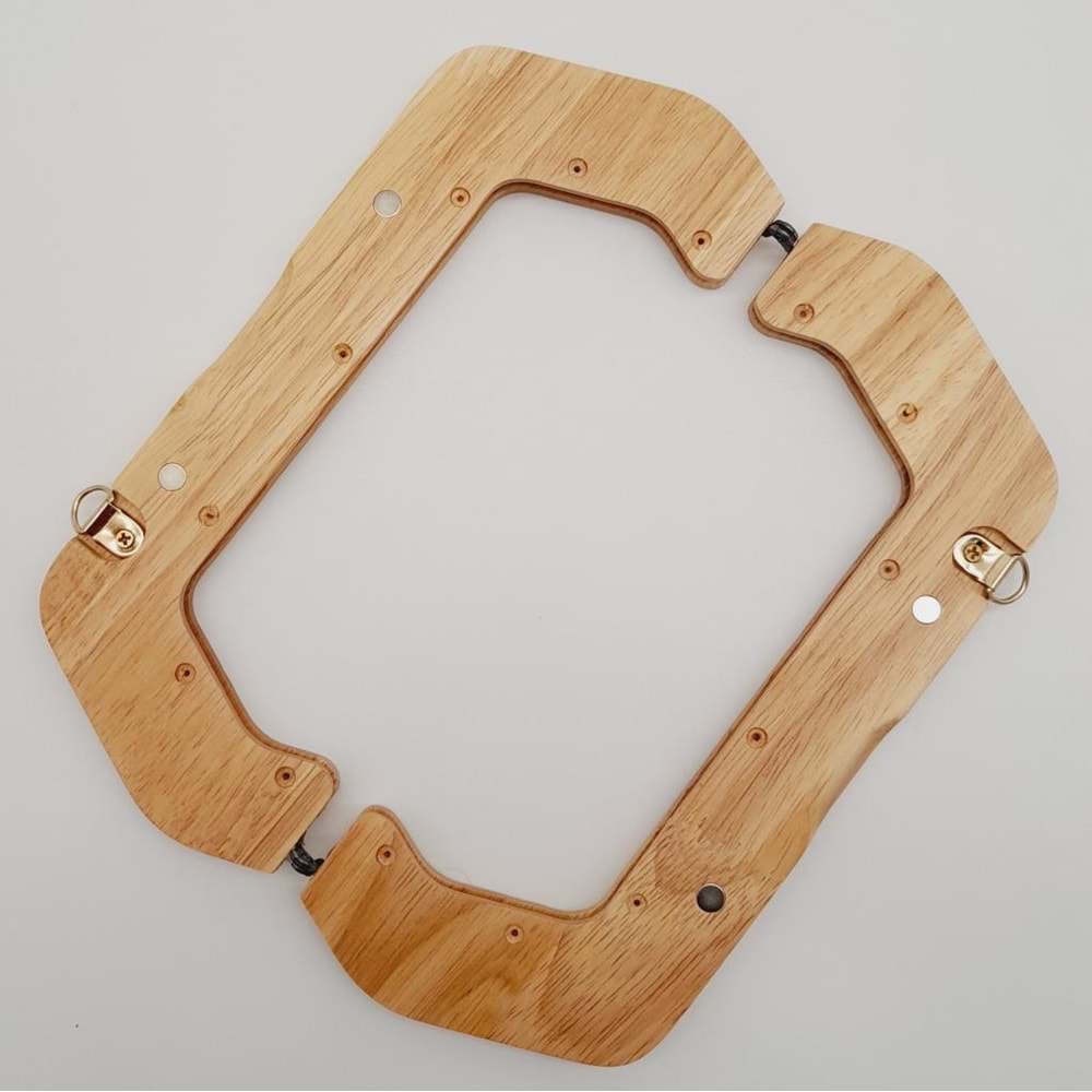 Çanta Aksesuar 22 cm Ahşap Çanta Bursu Ham Doğal Renk