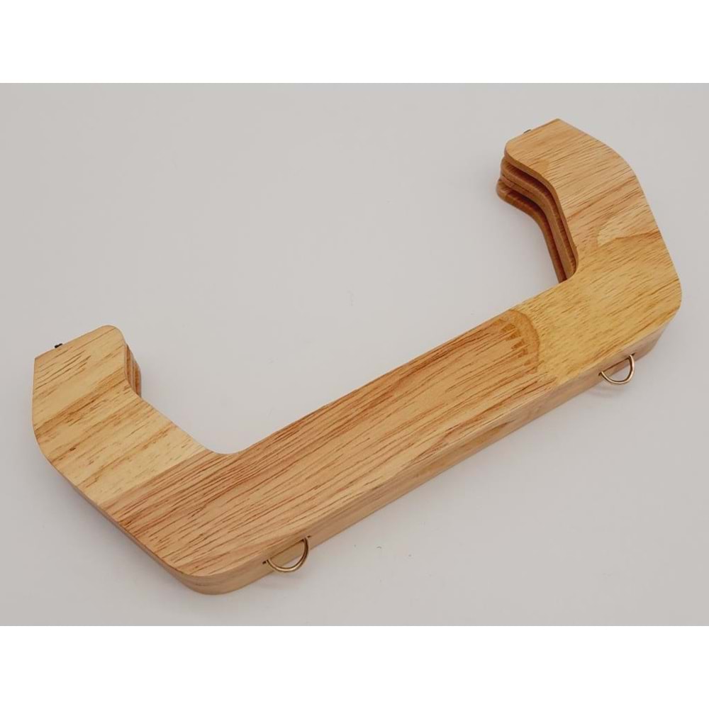 Çanta Aksesuar 22 cm Ahşap Çanta Bursu Ham Doğal Renk