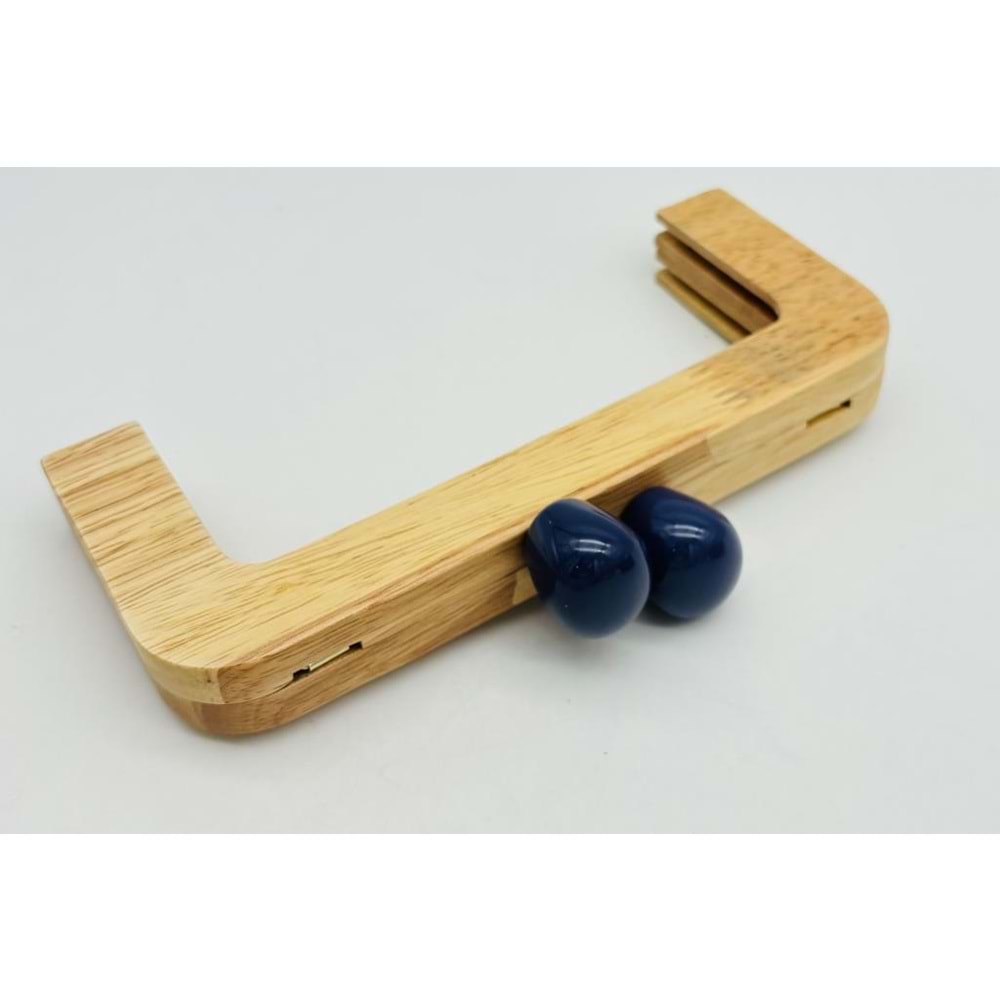 Çanta Aksesuar 20 Cm Oval Lacivert Toplu Ahşap Burs