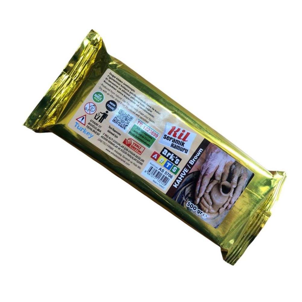 Arks Seramik Kil Çamuru 500Gr Kahve