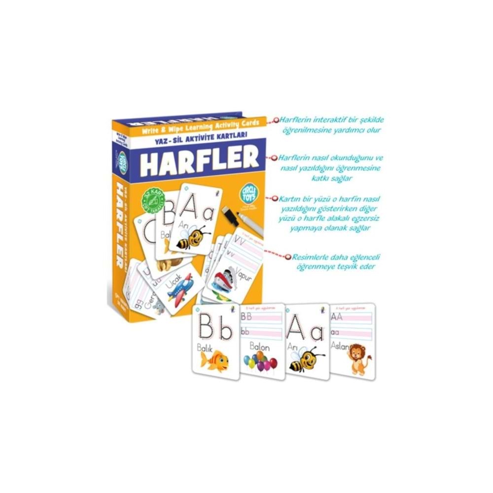 Circle Toys Yaz Sil Harfler Aktivite Kartları Ct015
