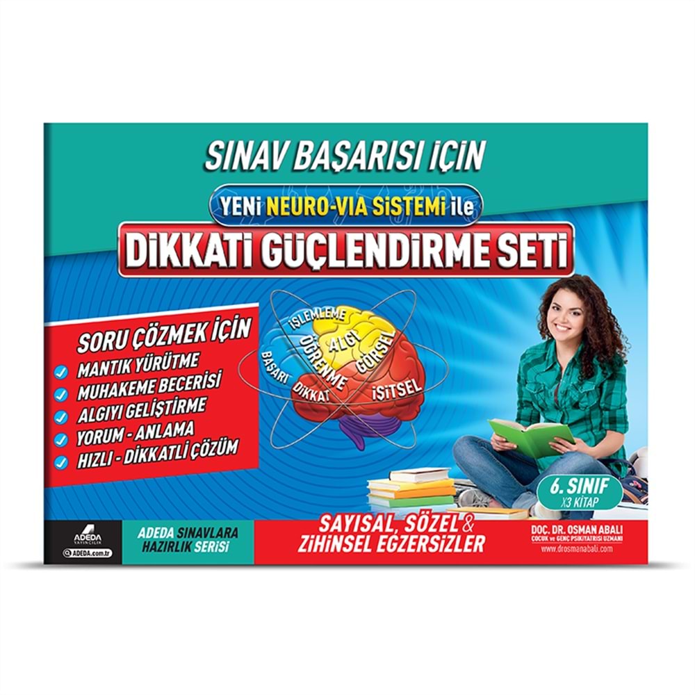 Adeda Dikkati Güçlendirme Seti 12 Yaş 6.Sınıf 3 Kitap