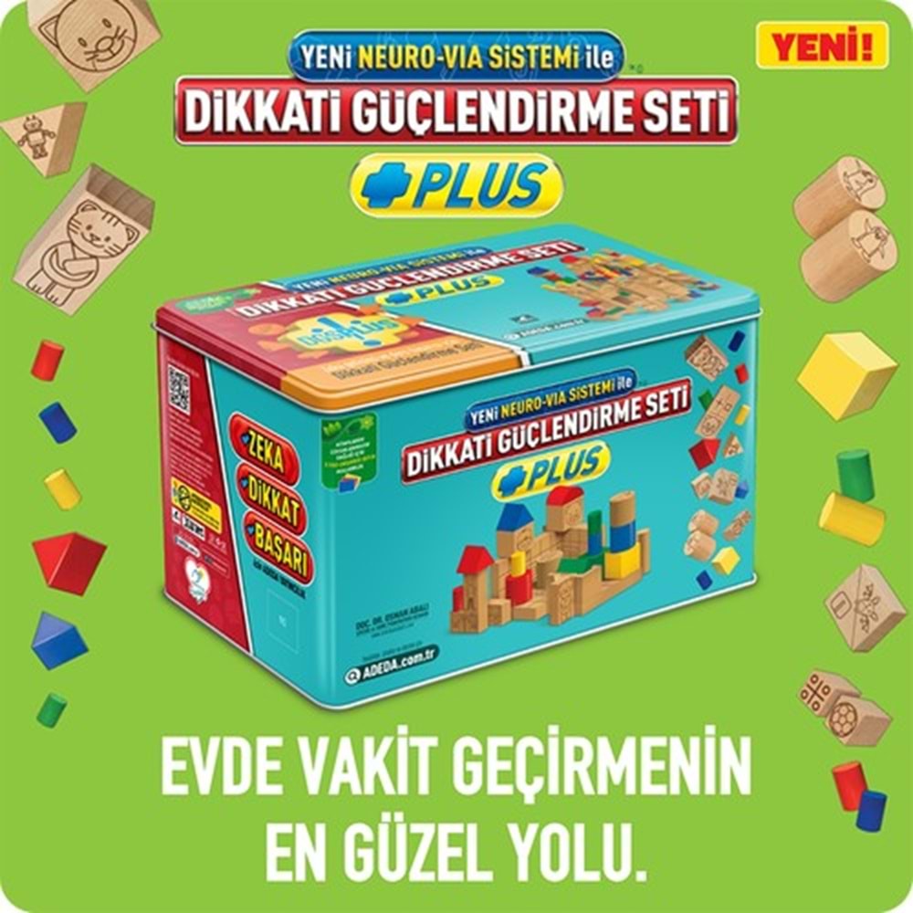 Adeda Dikkati Güçlendirme Seti 10 Yaş Plus(120 Ahşap Materyal + 3 Kitap Takım)
