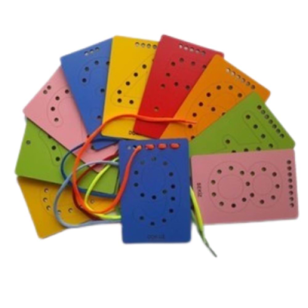 Ahşap İp Geçirme Etkinlik Rakam 10X15 10 lu