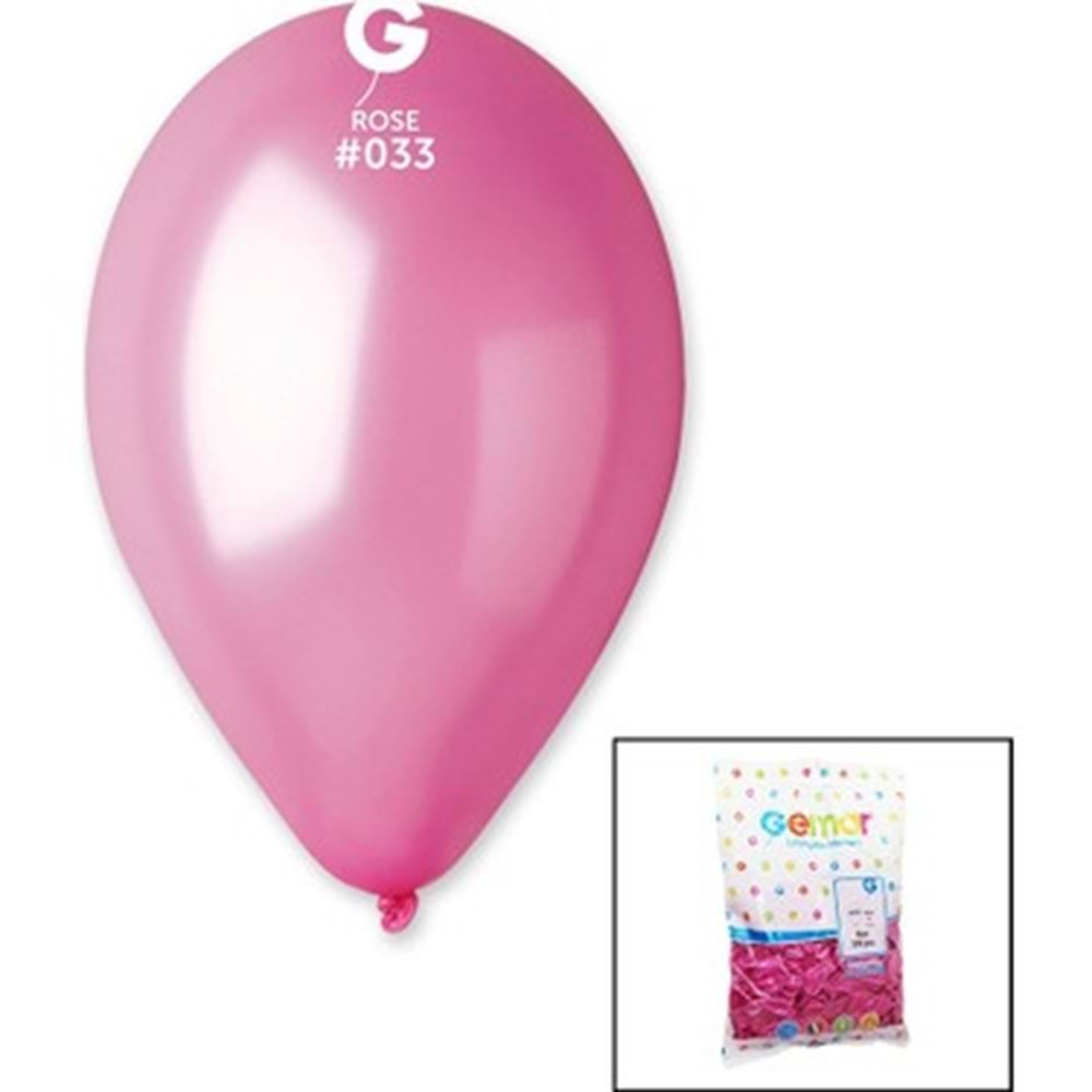 Gemar Metalik Balon Gm110 28Cm 100 Lü Pembe 033