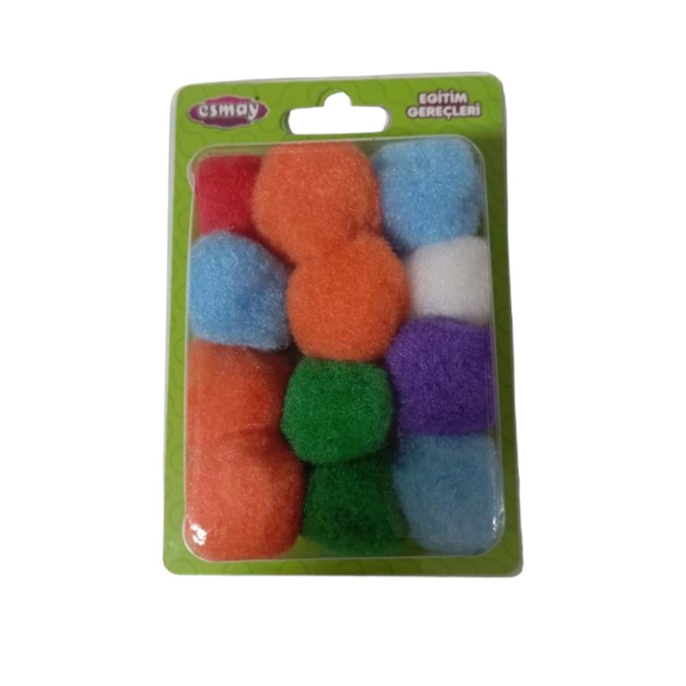 Ponpon Askılı Büyük Boy 3cm 12li