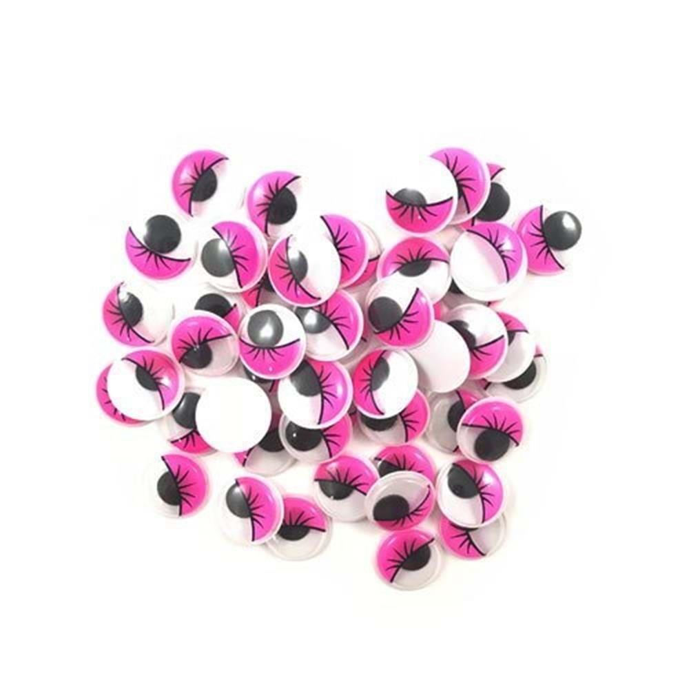 Renkli Oynar Göz Kirpikli 20Mm 1000li Pembe