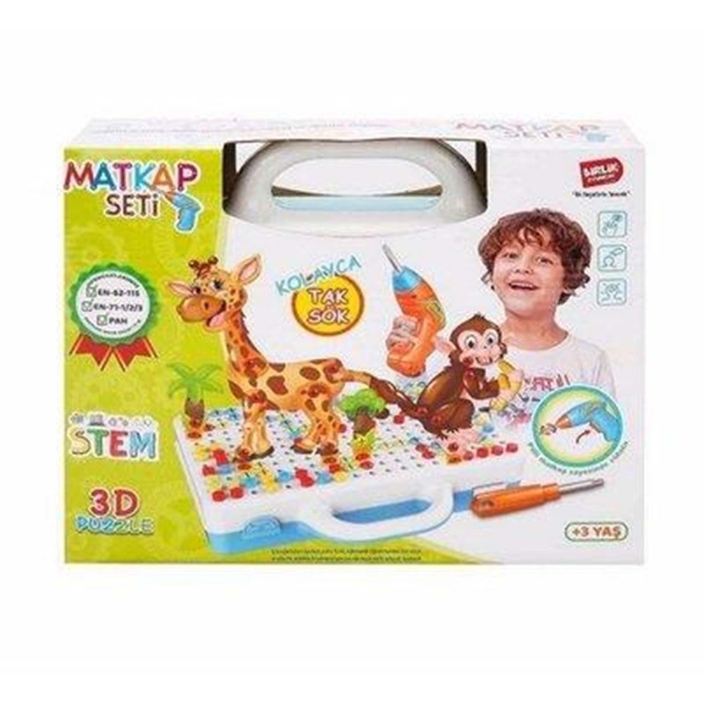 Birlik Toys 3D Stem Eğitici Matkap Seti HayvanlarURT014