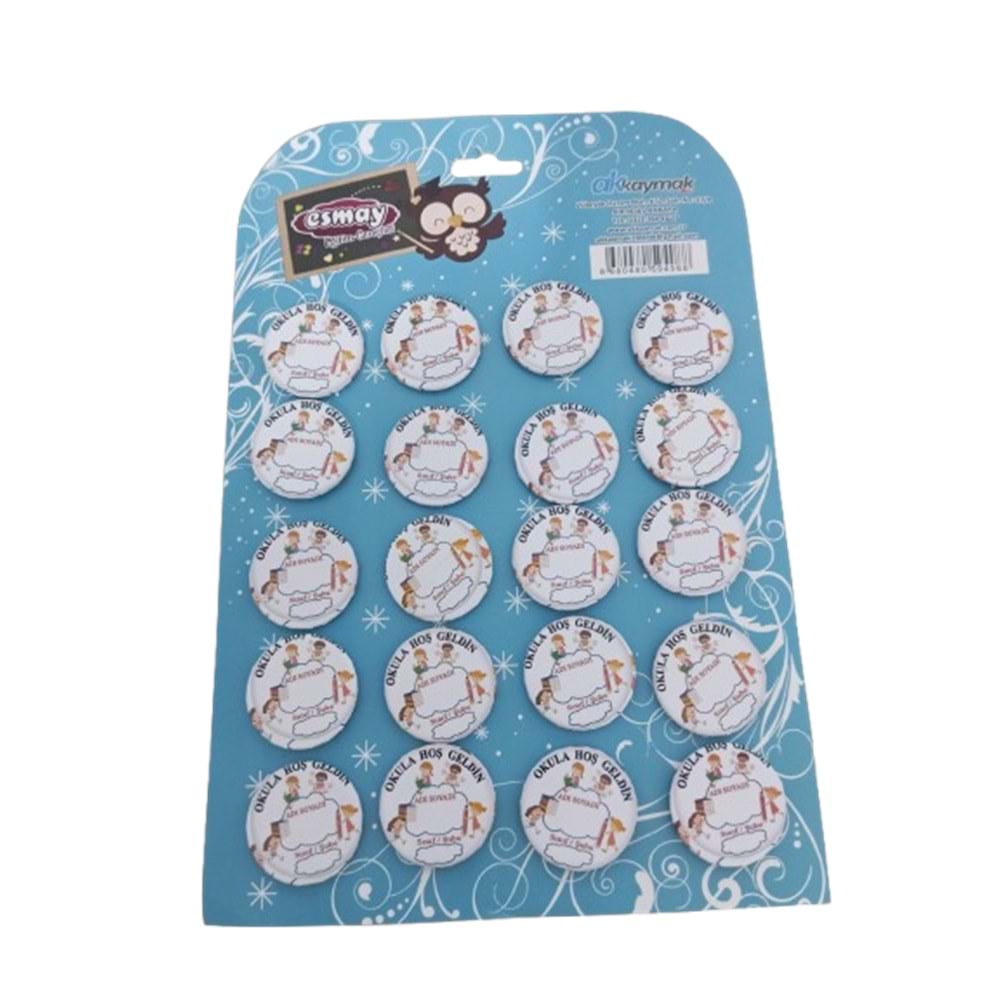 Rozet Okuluma Hoşgeldiniz R45 (1 Adet)