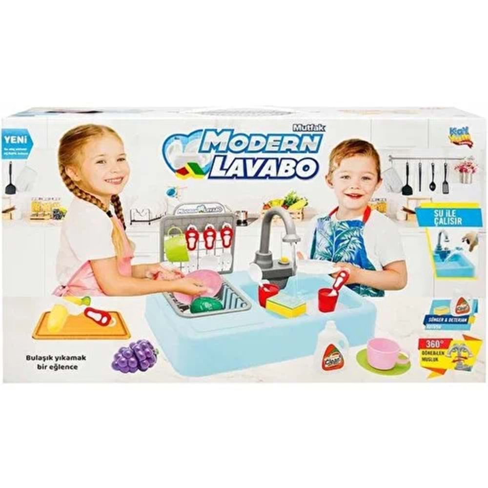 Kayyum Oyuncak Modern Lavabo Seti Pilli Mavi 7021