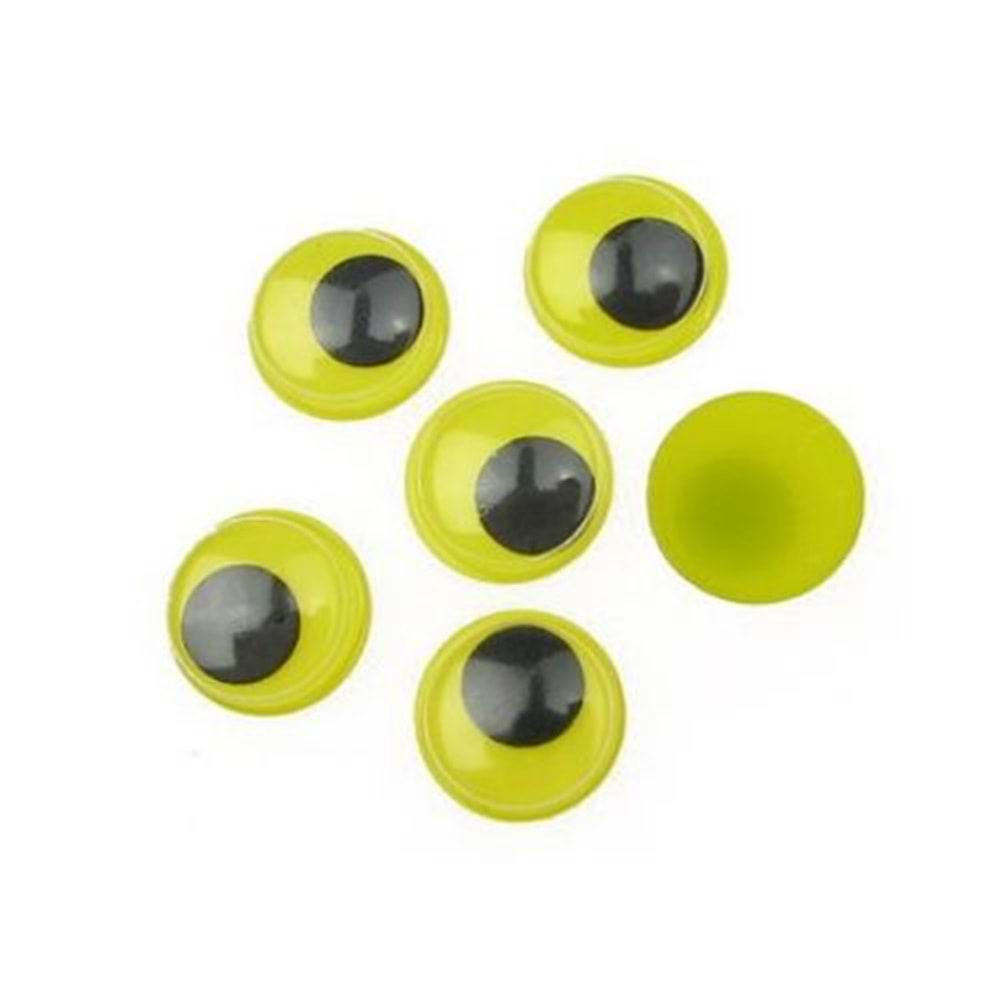 Renkli Oynar Göz Kirpikli 15Mm -1000- Sarı