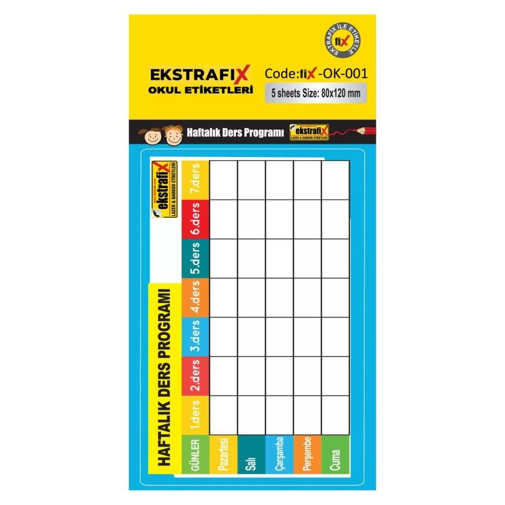 Ekstrafix (Ok-001) Okul Etiket 80x120mm Q