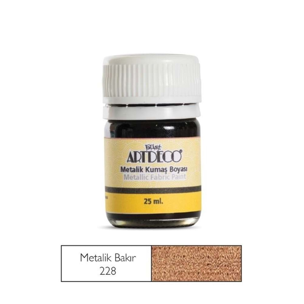 Artdeco Metalik Kumaş Boyası 25Ml Bakır 228