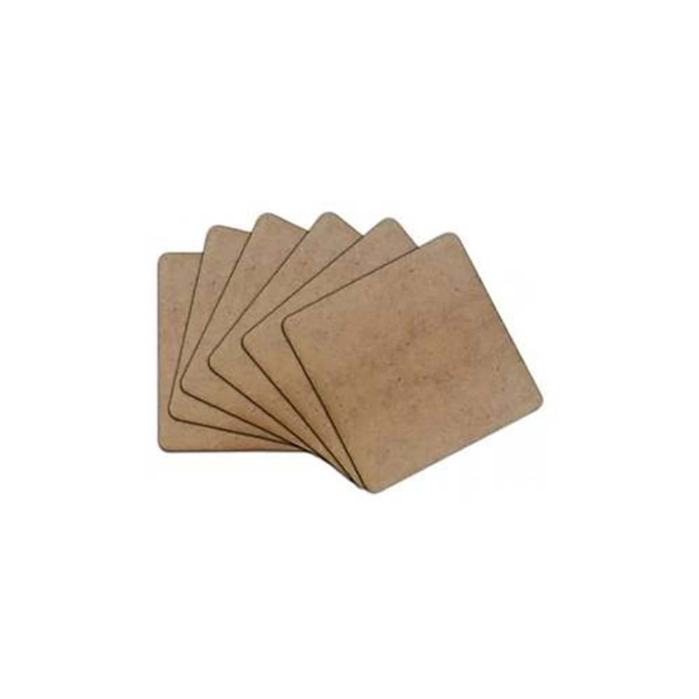 Mdf Bardak Altlığı 12x12 6 lı