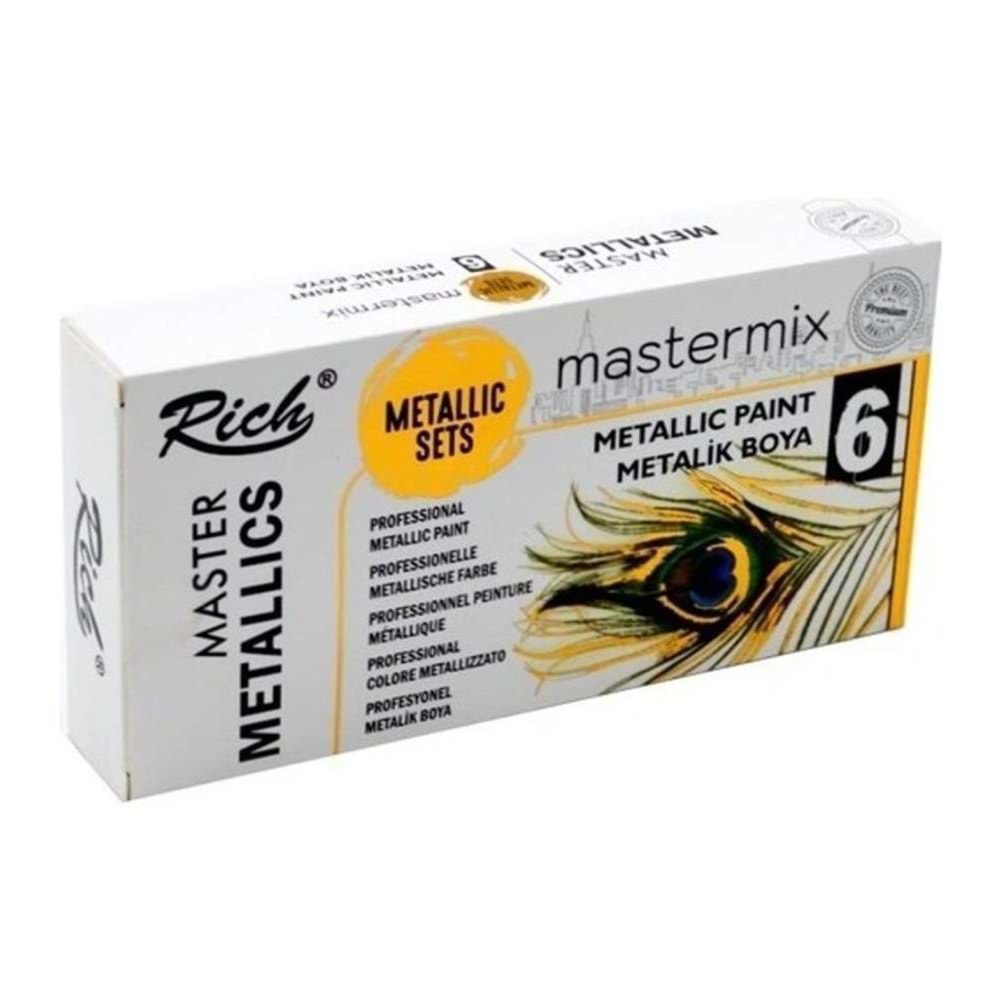 Rich Akrilik Boya Mastermix Metalik 60 CC 6 Lı Set 14295