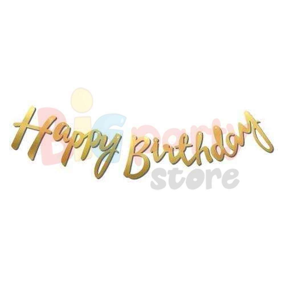 Karton Yazı Happy Birthday Kaligrafi Banner