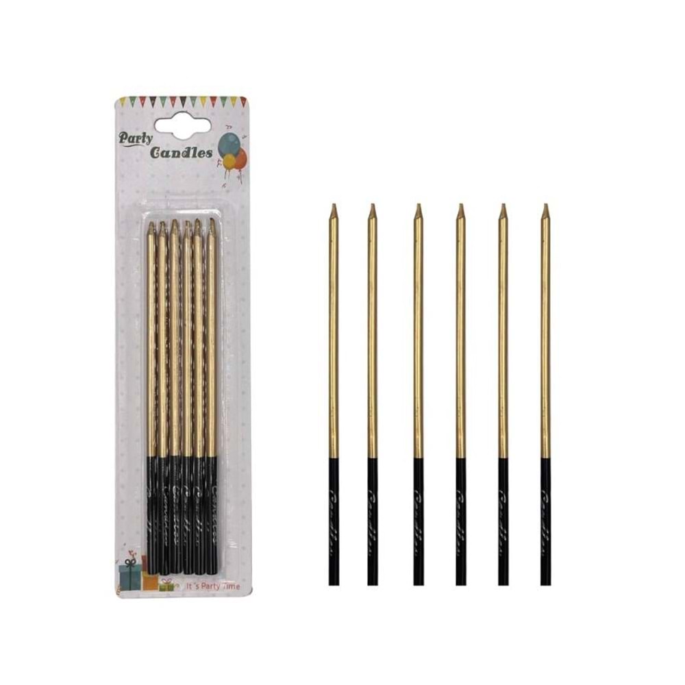 Mum İnce Kalem Metalik Renkler 15cm 6 Lı