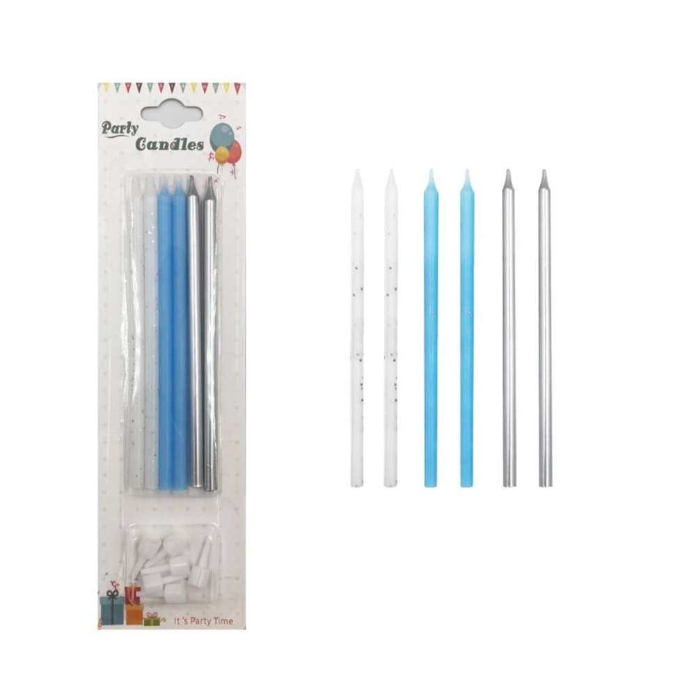 Mum İnce 3 Renk 14cm 6 Lı