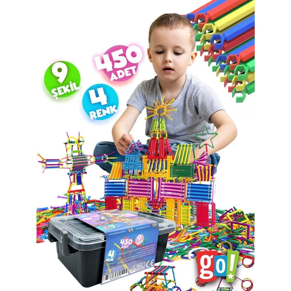 Gotoys Geometrik Çubuklar 450 Parça