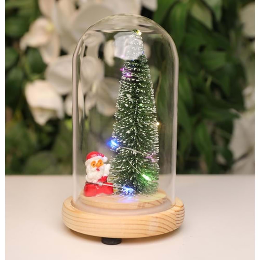 Ledli Cam Küre Merry Christmas Yıldızlı - S.Eşy
