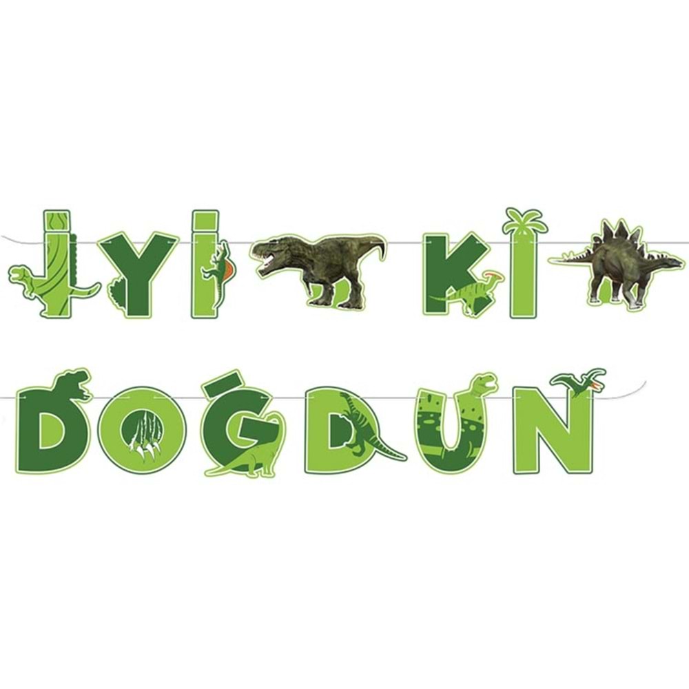 Kağıt Banner Dinazorı İyi ki Doğdun