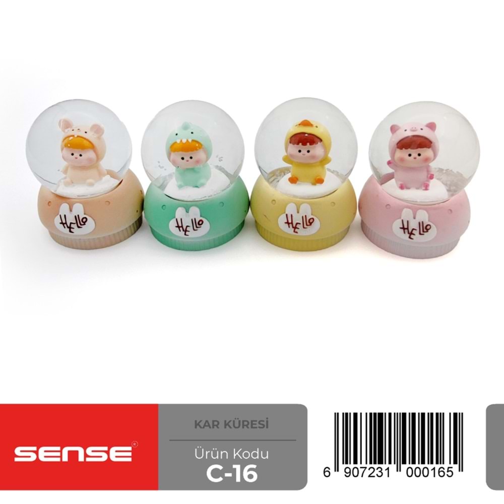 Sense Küçük Boy Işıklı Kar Küresi C-16