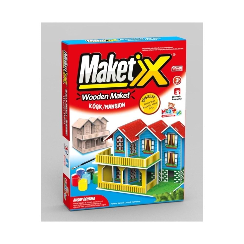 Maketix 3D Ahşap Boyama Seti Köşk 9789
