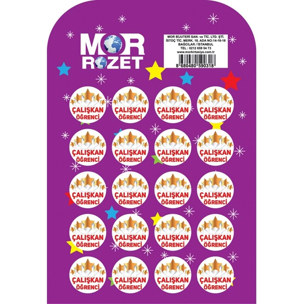 Mor Rozet Çalışkan Öğrenci (1 Adet)