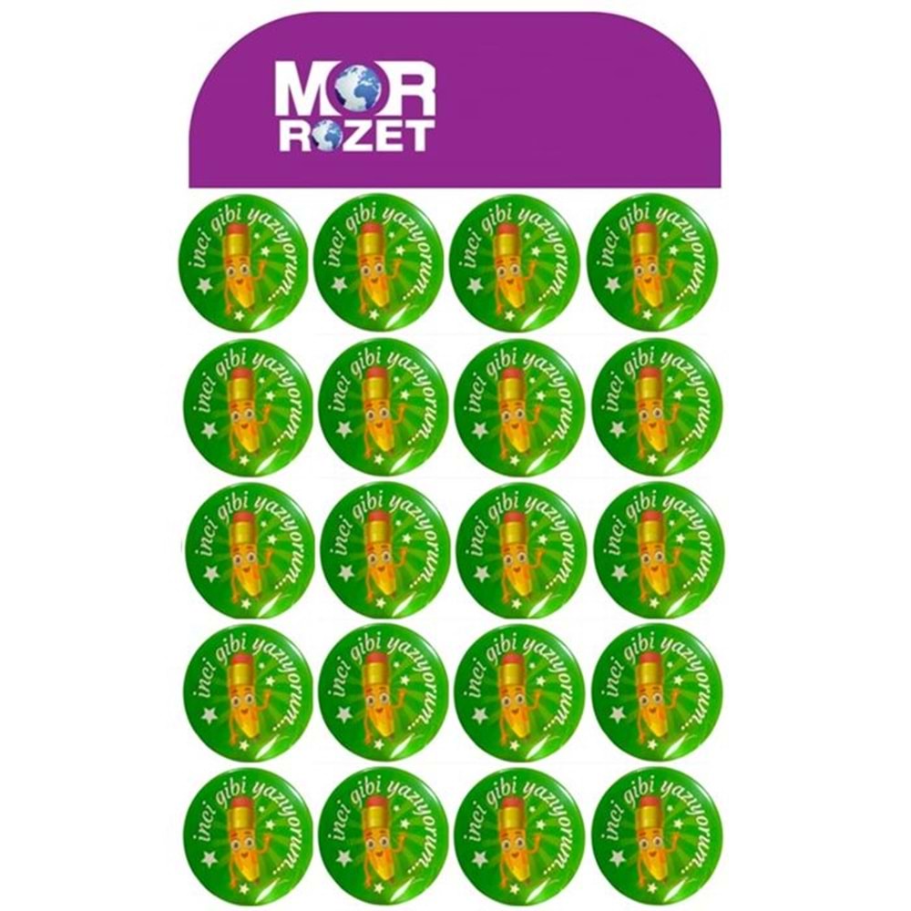 Mor Rozet İnci Gibi Yazıyorum (1 Adet)