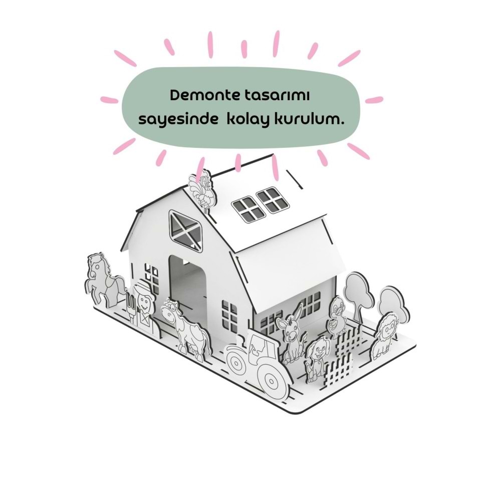 Totteriq Ahşap Boyama Ali Babanın Çiftliği 8202