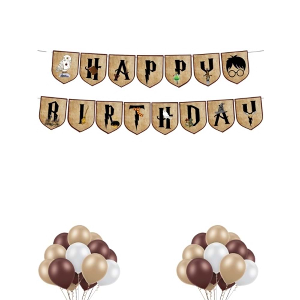 Kağıt Banner Happy Biritday Harry Potter