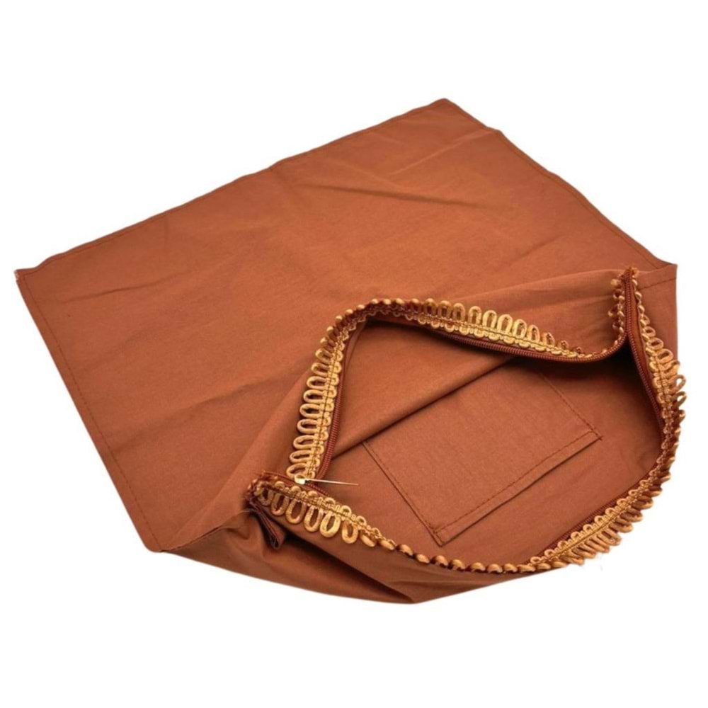Çanta Aksesuar 38X38 Cm Dikilmiş Fermuarlı Astar Açık Kahve Renk