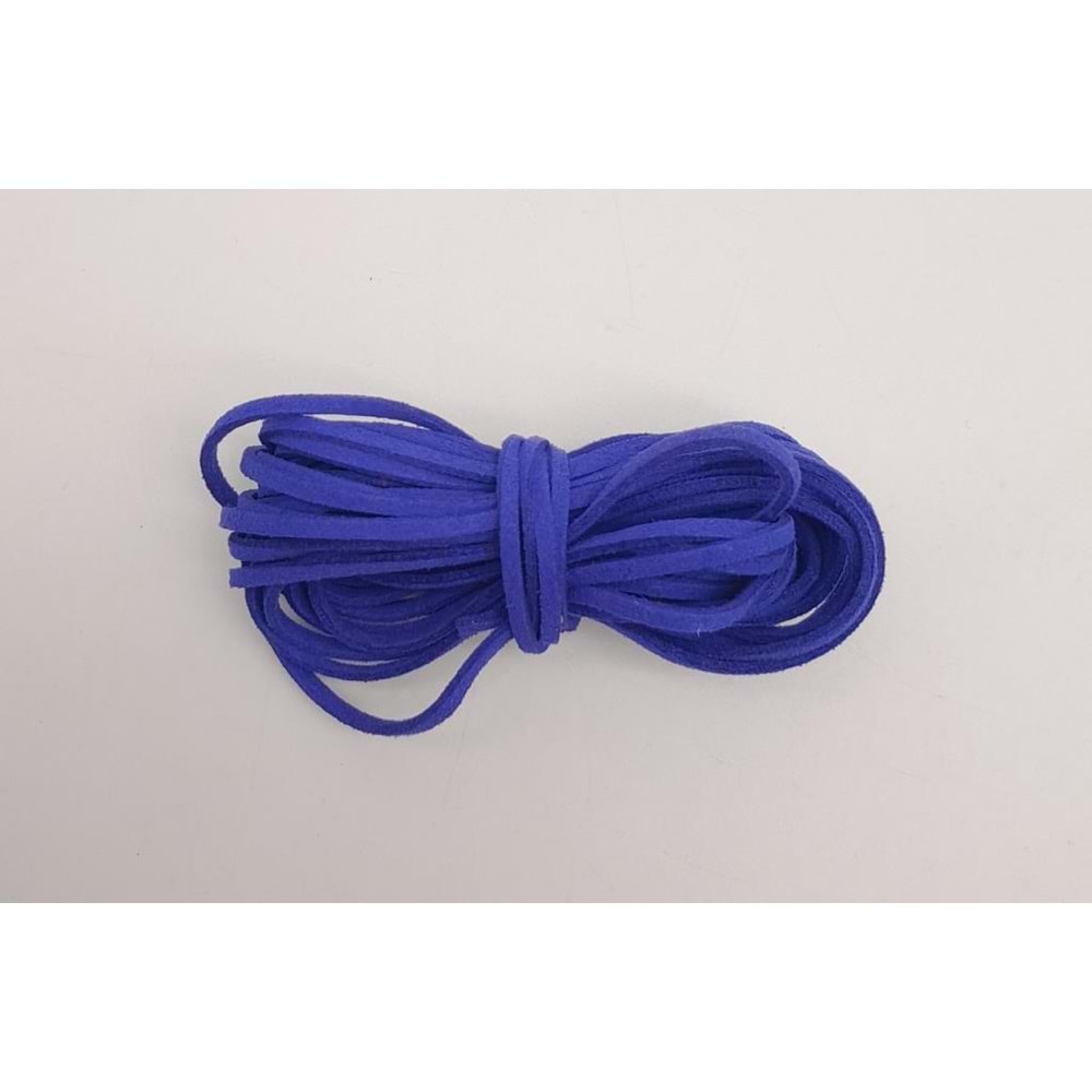 Çanta Aksesuar 5 metre Saks Mavi Nubuk Deri İp No:21