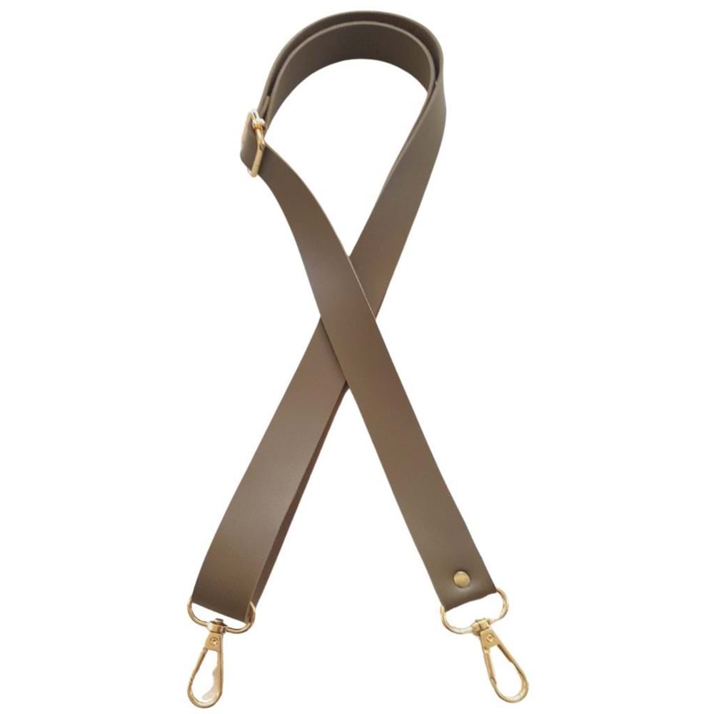 Çanta Aksesuar Suni Deri Ayarlı Çanta Sapı 120x2.4 cm Vizon Renk Light Gold Metalli