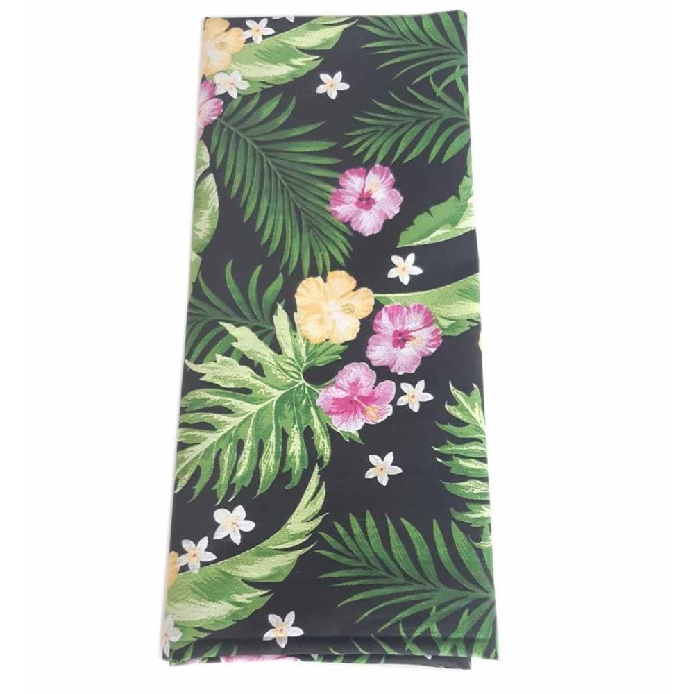 Çanta Aksesuar 120X50 Cm Pamuklu Astarlık Kumaş Sarı Mor Çiçek Desen