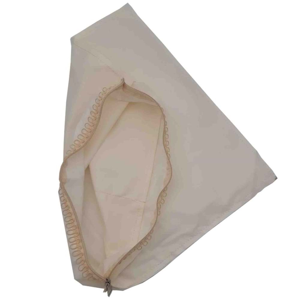 Çanta Aksesuar Krem Renk 45X45 Cm, Dikilmiş Halde, Fermuarlı Astar