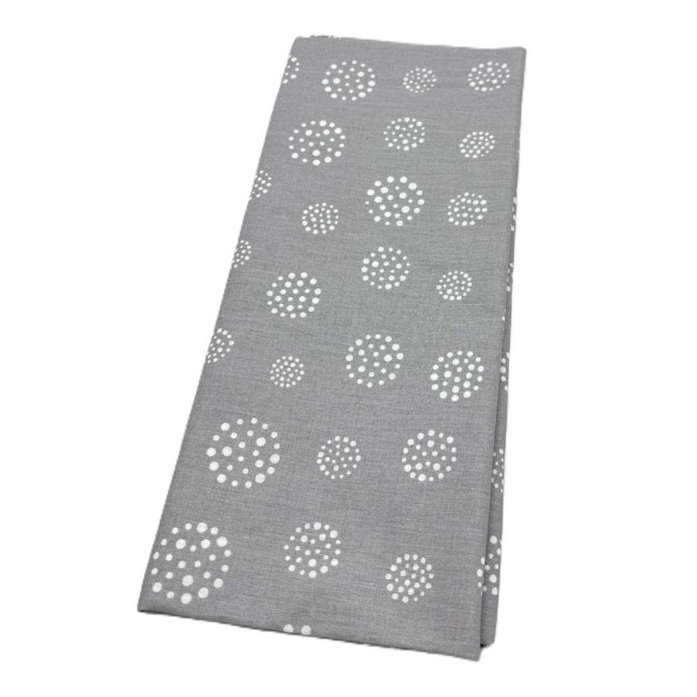 Çanta Aksesuar 120x50 cm Pamuklu Astarlık Kumaş Gri Daire Desenli