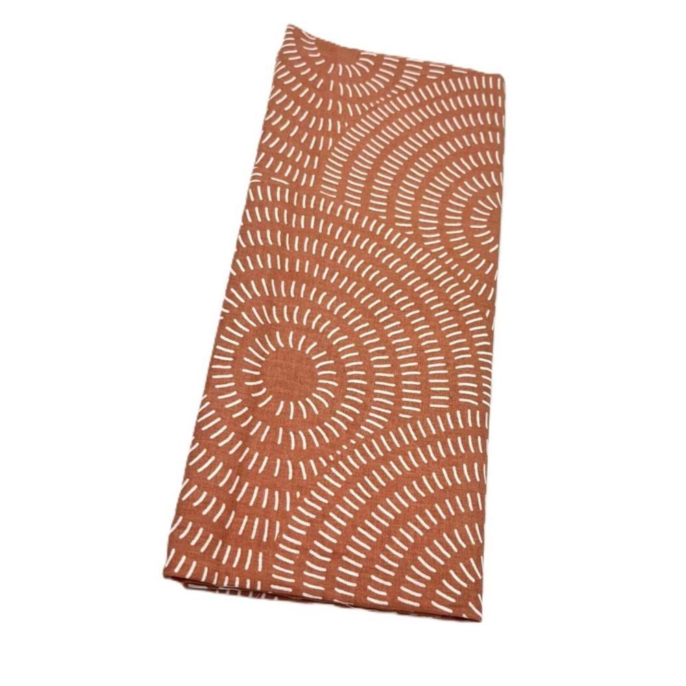 Çanta Aksesuar 120x50 cm Pamuklu Astarlık Kumaş Taba Daire Desenli
