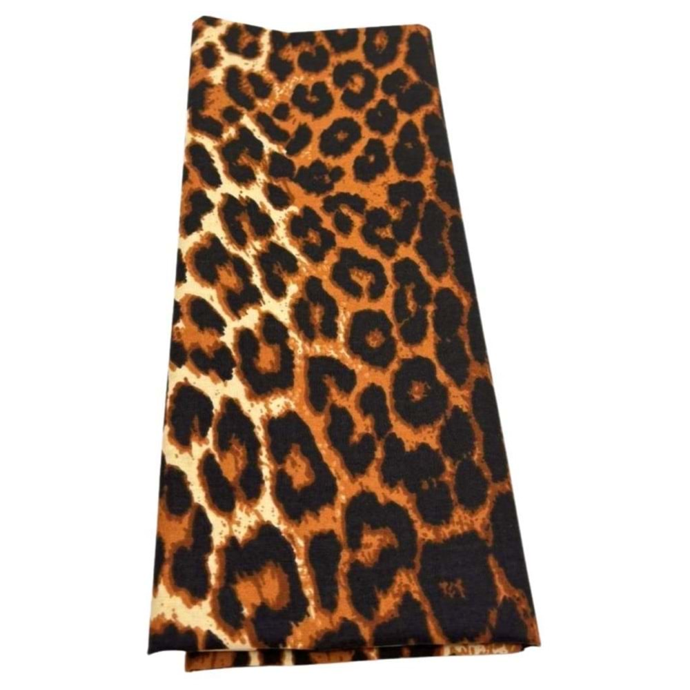 Çanta Aksesuar 120x50 cm Pamuklu Astarlık Kumaş Leopar Desenli Yeni