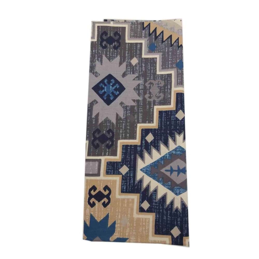 Çanta Aksesuar 120X50 Cm Pamuklu Astarlık Kumaş Kilim Desen Mavi Ton