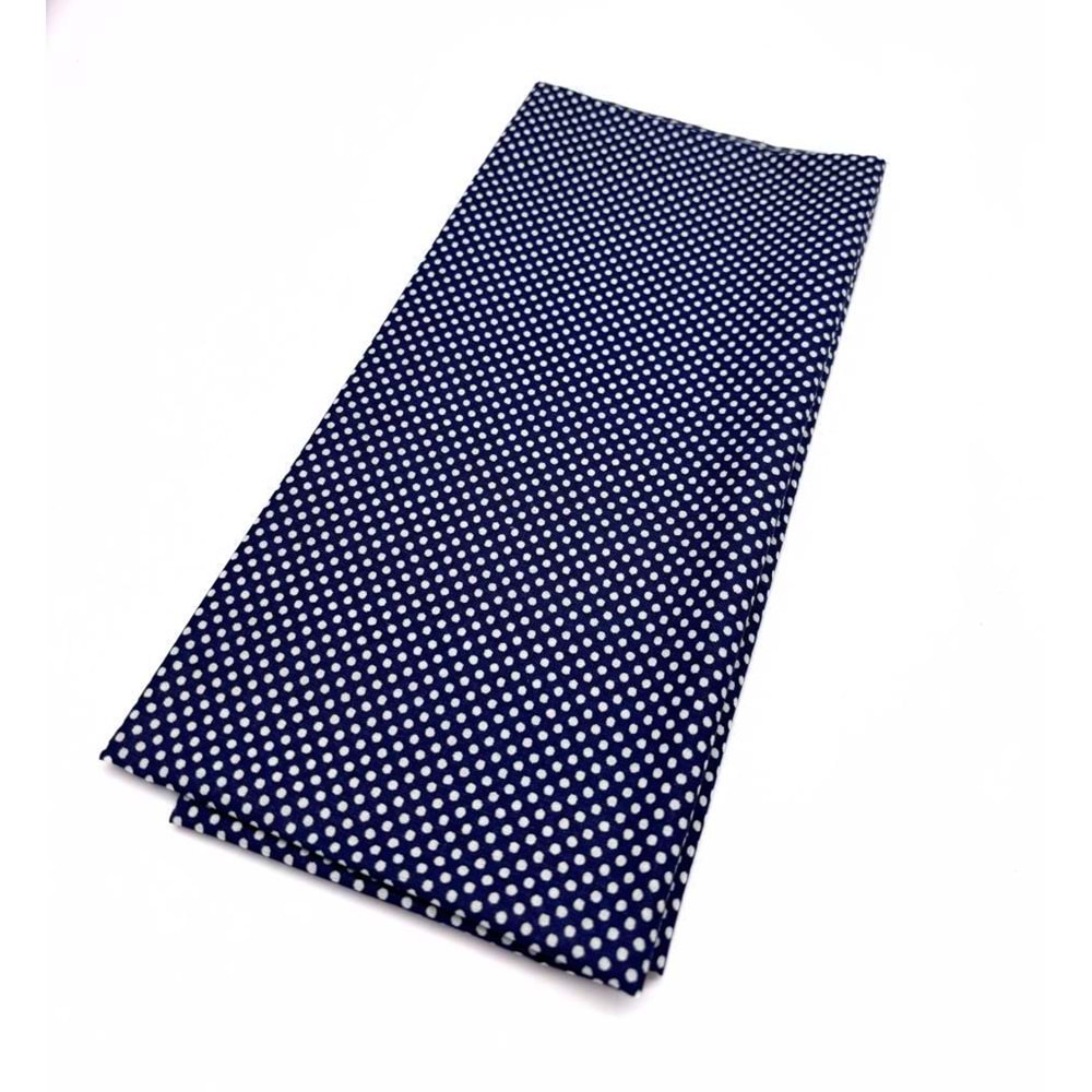 Çanta Aksesuar 120x50 cm Pamuklu Astarlık Kumaş Lacivert Minik Puantiye