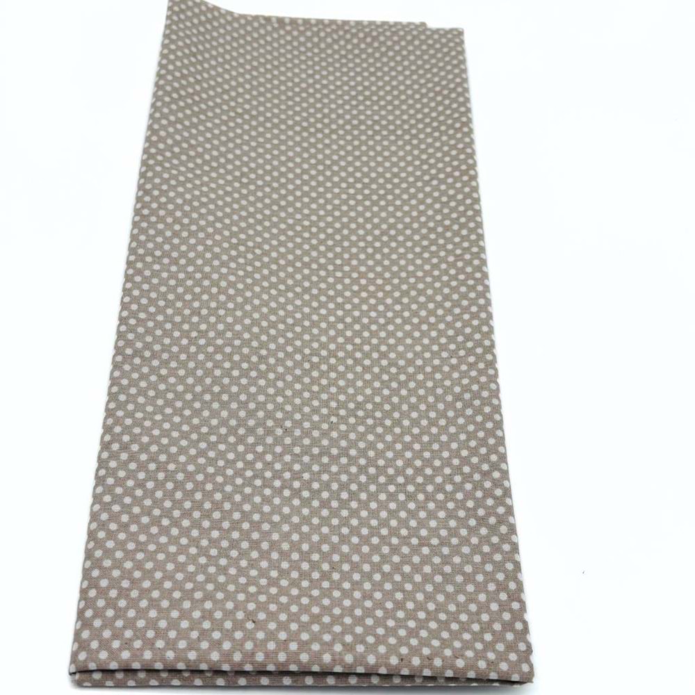 Çanta Aksesuar 120x50 cm Pamuklu Astarlık Kumaş Sütlü Kahve Minik Puantiyeli