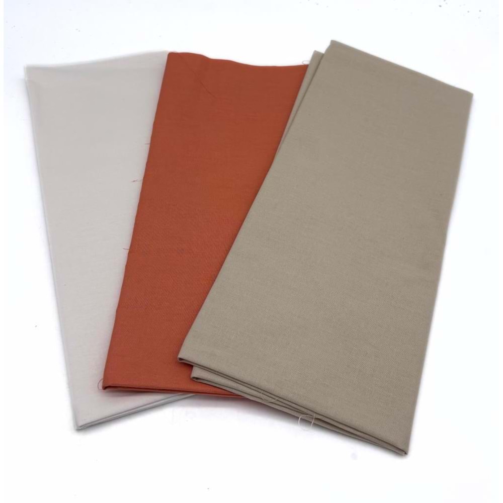 Çanta Aksesuar 120x50 cm Pamuklu Astarlık Kumaş Seti (Krem, Taba, Bej)