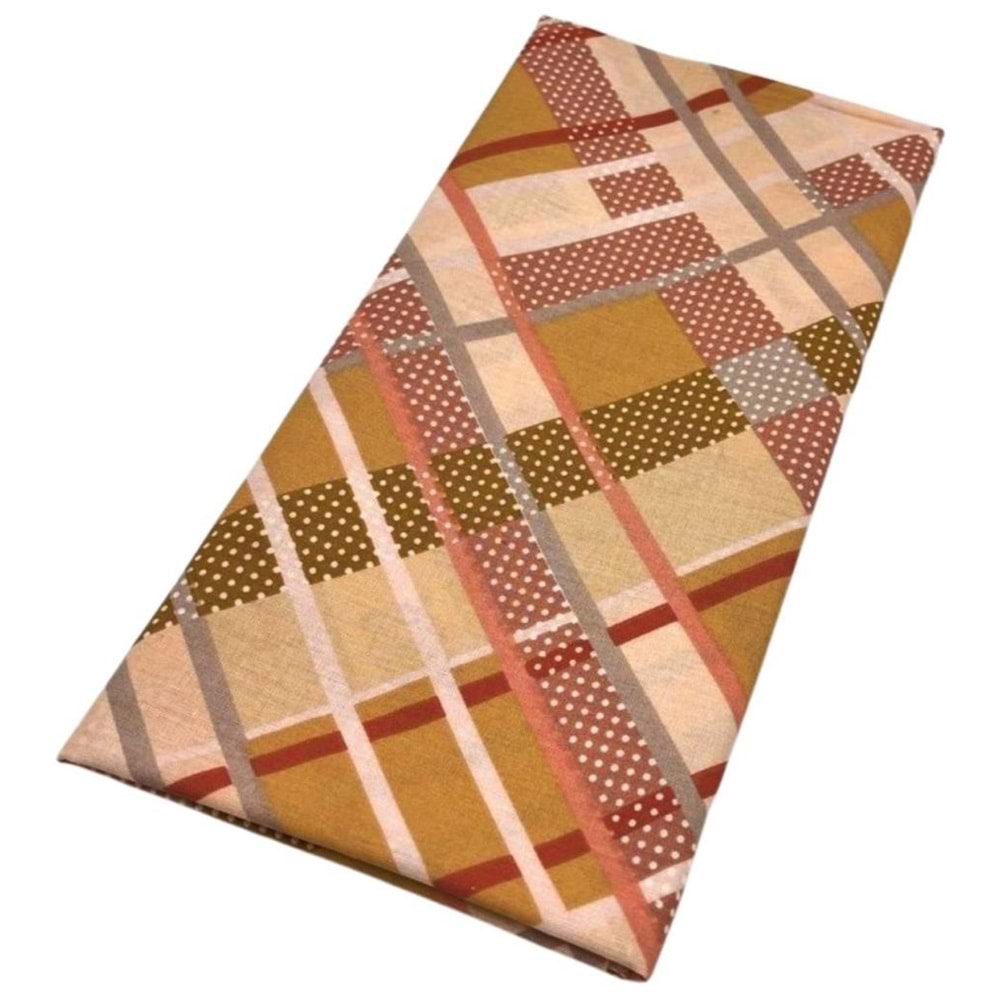 Çanta Aksesuar 120x50 cm Pamuklu Astarlık Kumaş Pudra- Yeşil- Gri Ekose Desen