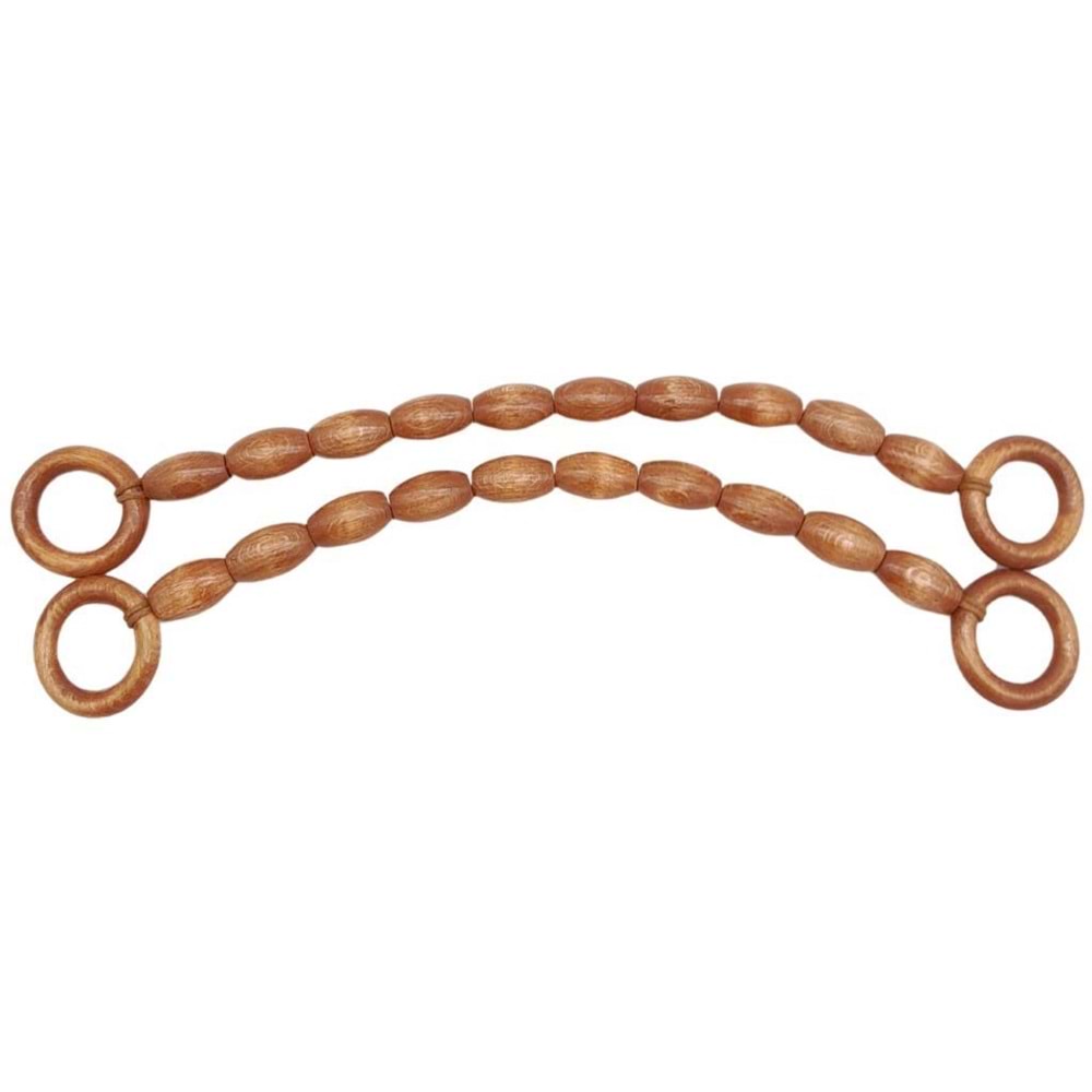 Çanta Aksesuar 20 mm Oval Ahşap Boncuklu 40 cm Taba Renk Çanta Sapı